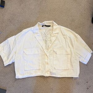 Zara white Cropped Shirt
